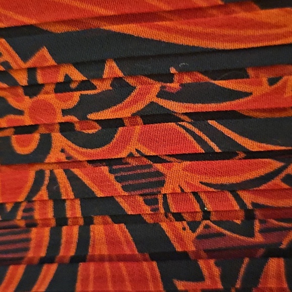 Cato Red and Black V-Neck, Floral Long Sleeve Ruffled Shirt, Indonesia, Size M - Picture 8 of 10